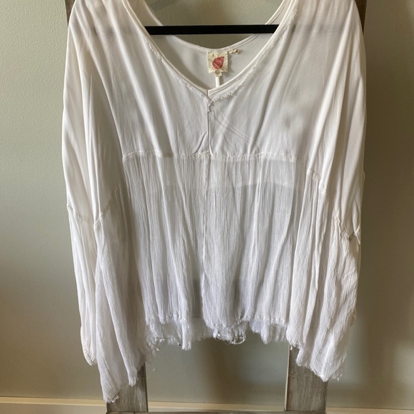 Pills for Anthropologie White Oversize Swing Blouse | Size M/L - Picture 4 of 9